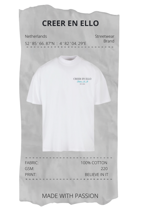 CEE X Believe in it - Oversized T-Shirt White
