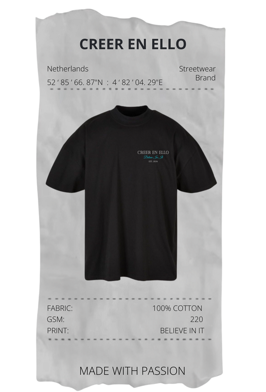 CEE X Believe in it - Oversized T-Shirt Black