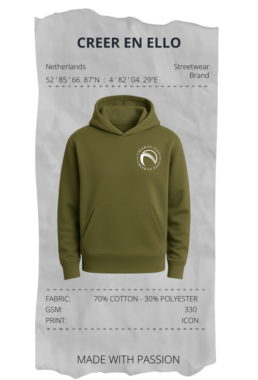 Creer en ello icon - Hoodie Pale Olive