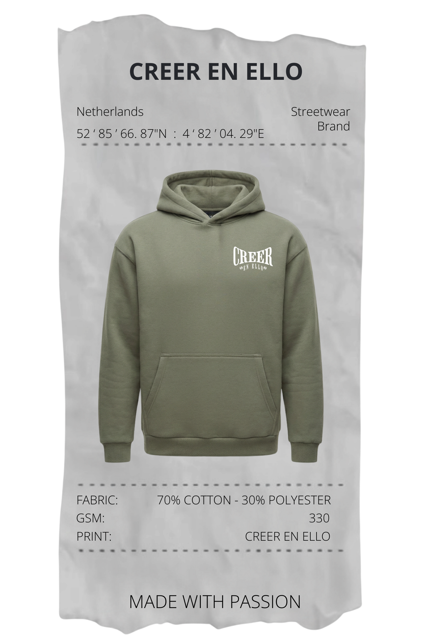 CREER EN ELLO - Hoodie Pale Olive