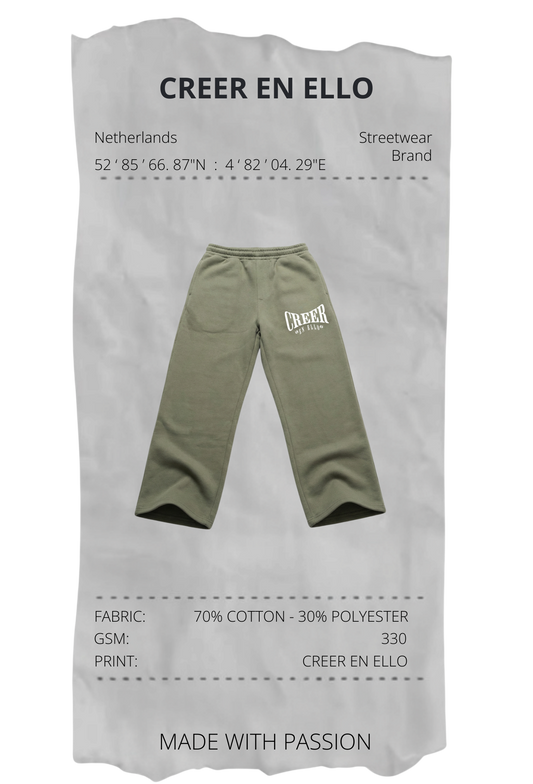 CREER EN ELLO - Track Sweatpants Pale Olive