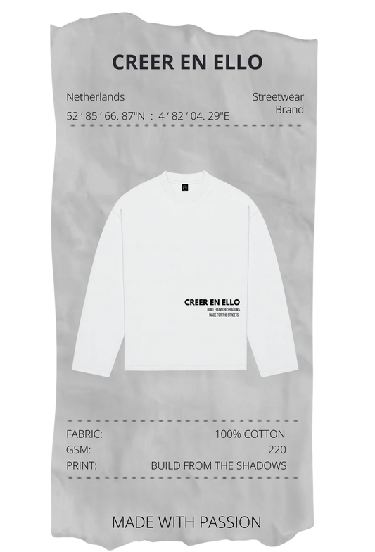 CEE X Build from the shadows - Longsleeve TEE White