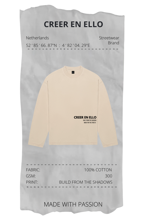 CEE X Build from the shadows - Longsleeve TEE Creme